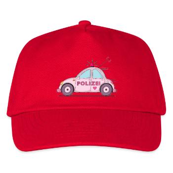 Polizeiauto Rosa - Kinder Basecap - Rot - Vorne