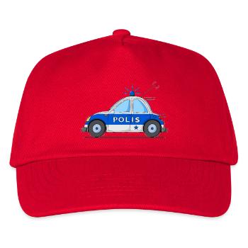Polizeiauto Polis Blau - Kinder Basecap - Rot - Vorne