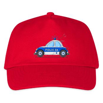 Polizeiauto Policja Blau - Kinder Basecap - Rot - Vorne