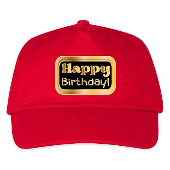 ALLES GUTE ZUM GEBURTSTAG - HERZLICHEN GLÜCKWUNSCH - Kinder Basecap - Rot - Vorne