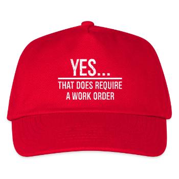 yes that does require a work order - Kids’ Baseball Cap - red - Front