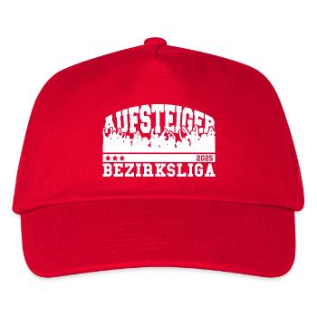 Aufsteiger 2025 Bezirksliga Aufstieg Fußball - Kinder Basecap - Rot - Vorne