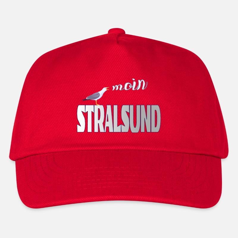 Stralsund Möwe & Moin Ostsee - Kinder Basecap - Rot