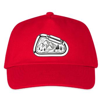 Karabiner Landschaft Outdoor - Kinder Basecap - Rot - Vorne