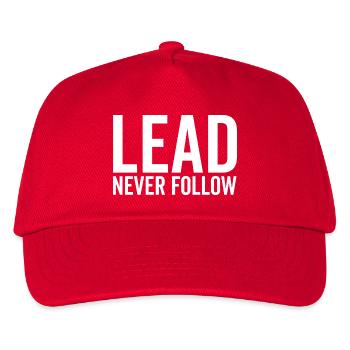 Führen Sie niemals folgen - Kinder Basecap - Rot - Vorne