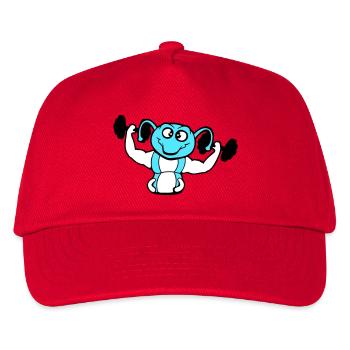Raupe Bodybuilder Muskelaufbau Stark Fitness Gym - Kinder Basecap - Rot - Vorne