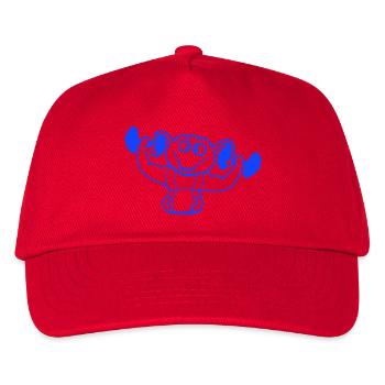 Raupe Bodybuilder Muskelaufbau Stark Fitness Gym - Kinder Basecap - Rot - Vorne