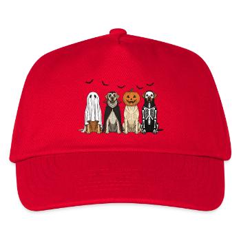 Halloween Hunde mit Kürbislaterne, Labrador - Kinder Basecap - Rot - Vorne