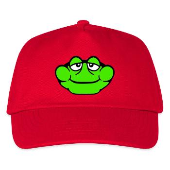 Frosch Kröte lächelt lustig Comic glücklich Cool - Kinder Basecap - Rot - Vorne