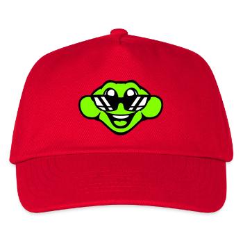 Frosch Kröte cool Sonnenbrille lacht glücklich süß - Kinder Basecap - Rot - Vorne