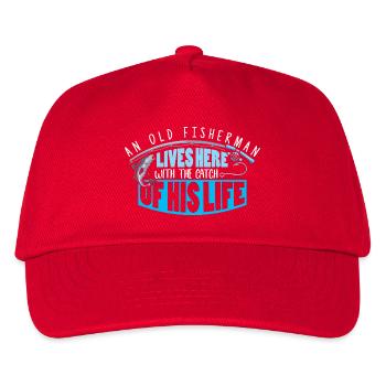 Angler Fischer Angeln Sportfischer - Kinder Basecap - Rot - Vorne