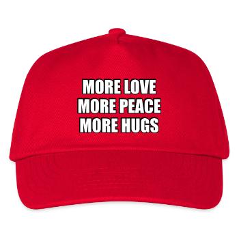 Plus d’amour Plus de paix Plus de câlins - Casquette de baseball Enfant - rouge - Devant