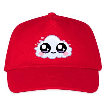 Cloud Eyes Kawaii – Sanfte, verträumte Augen - Kinder Basecap - Rot - Vorne