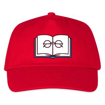 Offenes Buch Brille Schule - Kinder Basecap - Rot - Vorne