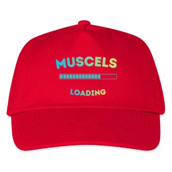 Muskel-Ladebalken Grafik - Kinder Basecap - Rot - Vorne