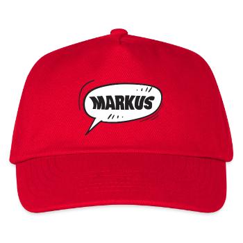 Markus speech bubble cartoon name - Kids’ Baseball Cap - red - Front