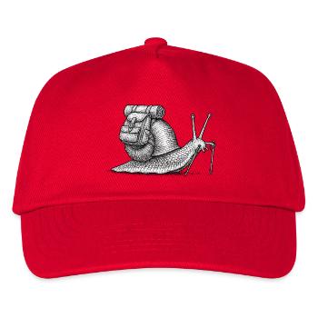 Snail Trekker mit Rucksack - Kinder Basecap - Rot - Vorne