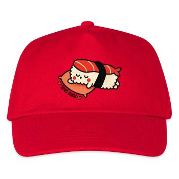 Tired sushi with pillow - Kids’ Baseball Cap - red - Front