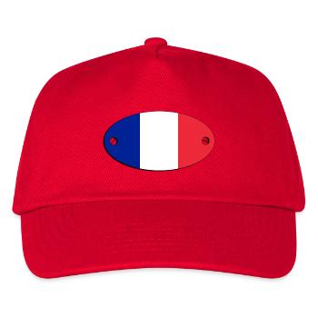 Ovalflagge Frankreich Emblem.  France  - Kinder Basecap - Rot - Vorne