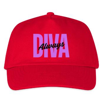 Diva Always – Weibliches Design - Kinder Basecap - Rot - Vorne