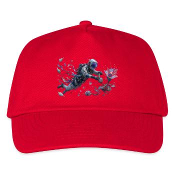 Florale Astronautin im Flug Aquarell - Kinder Basecap - Rot - Vorne