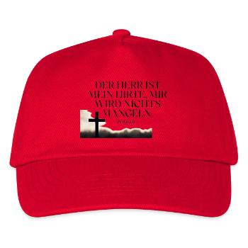Psalm 23 Hirte Vertrauen Kreuz - Kinder Basecap - Rot - Vorne