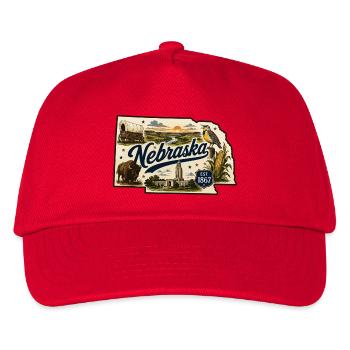 Nebraska Cornhusker State Vintage Sticker - Kids’ Baseball Cap - red - Front