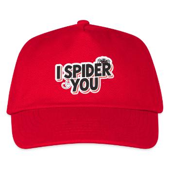 Ich spinne dich an Spinnenhumor  - Kinder Basecap - Rot - Vorne