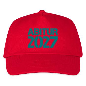 Abitur 2027 Jahrgangs-Design - Kinder Basecap - Rot - Vorne