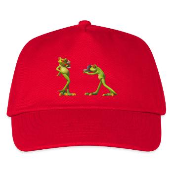 Froschduo Verspielter Charme - Kinder Basecap - Rot - Vorne