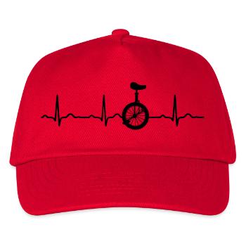 GESCHENK - EKG HERZSCHLAG MOUNTAINBIKE EINRAD - Kinder Basecap - Rot - Vorne