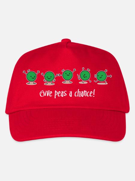 Give Peas a Chance! (dark) - Kids’ Baseball Cap - red
