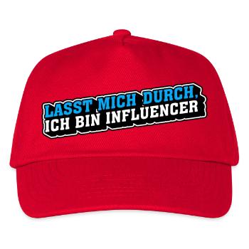 Lasst mich durch, ich bin Influencer - Kinder Basecap - Rot - Vorne