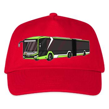 Bus, Schulbus, Busfahrer - Kinder Basecap - Rot - Vorne