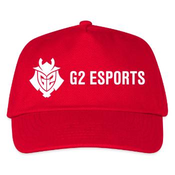 G2 Esports Logo Weiß Klein - Kinder Basecap - Rot - Vorne