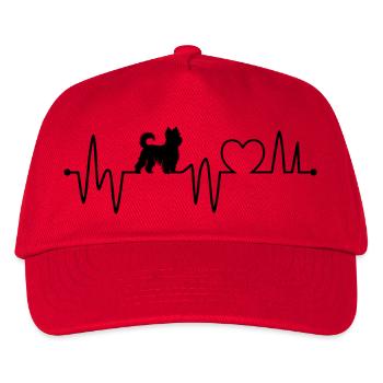 Herzschlag Hund - Kinder Basecap - Rot - Vorne