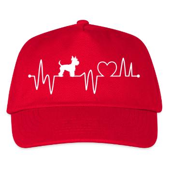 Herzschlag Hund Hund - Kinder Basecap - Rot - Vorne