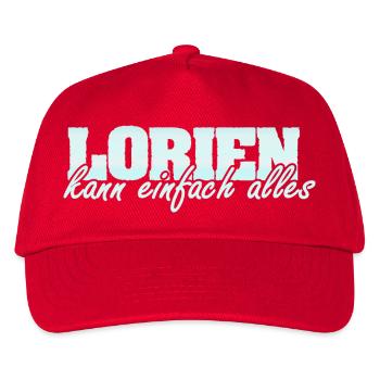 Motto Spruch Frau Vorname Lorien - Kinder Basecap - Rot - Vorne