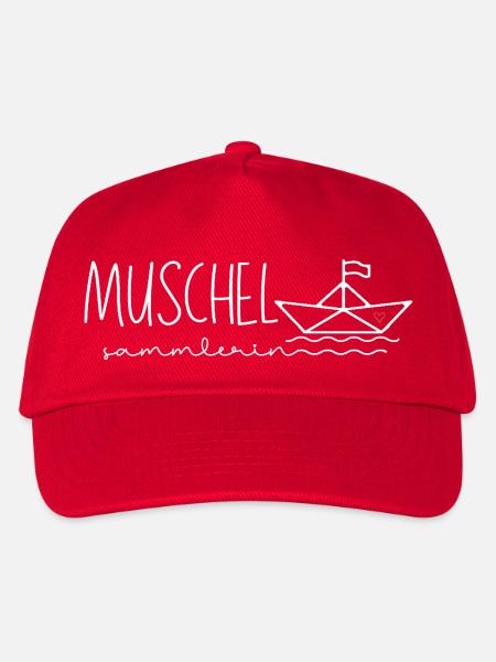 MUSCHEL Boot Herz Wellen Muschelsammlerin - Kinder Basecap - Rot