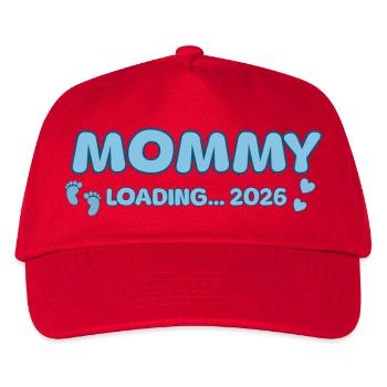 Mommy Loading 2026 - Kinder Basecap - Rot - Vorne