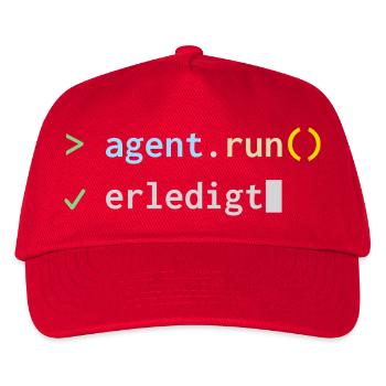 agent.run() erledigt – KI-Agent Terminal - Kinder Basecap - Rot - Vorne