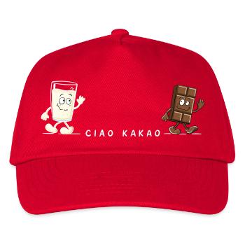 Ciao Kakao Milch Schokolade Wortspiel Humor - Kinder Basecap - Rot - Vorne