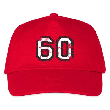 Number 60 Sixty 60th Birthday Design (EU) - Kids’ Baseball Cap - red - Front
