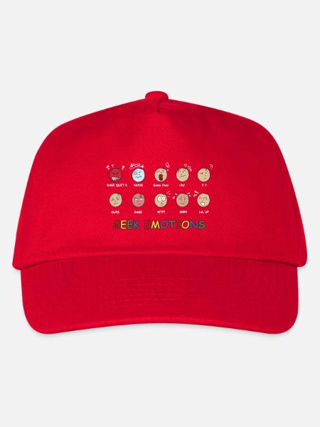 GEEK EMOTIONS - WEISSER TEXT - Kinder Basecap - Rot