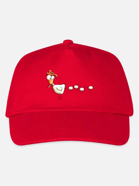 Poule pond un oeuf dessin animé - Casquette de baseball Enfant - rouge