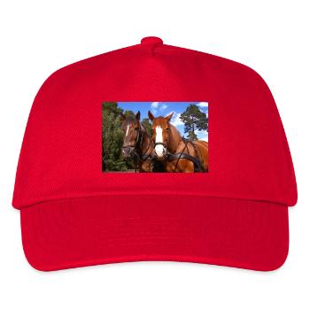 Horses team - Kids’ Baseball Cap - red - Front
