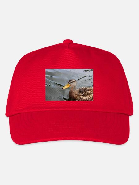 Ente Entchen Wildente Poster Tierposter Geschenk - Kinder Basecap - Rot
