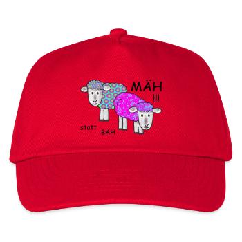 Vintage Schafe - MÄH statt BÄH - Kinder Basecap - Rot - Vorne