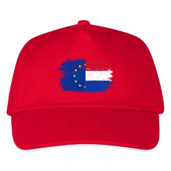 Fusion der niederländischen EU-Flagge - Kinder Basecap - Rot - Vorne