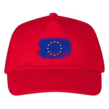 Pinselstrich EU-Kreisflagge - Kinder Basecap - Rot - Vorne